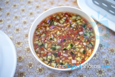 Thai Style Spicy Chili Sauce Stock Photo