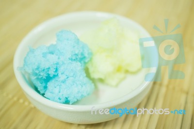 Thai Style Steamed Cup Cake Stock Photo