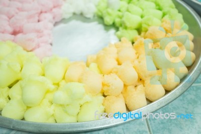 Thai Style Steamed Cup Cake Stock Photo