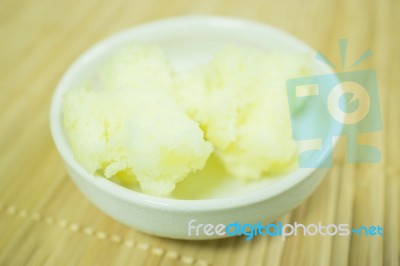 Thai Style Steamed Cup Cake Stock Photo