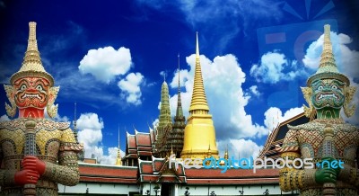 Thailand, Bangkok.the Temple In The Grand Palace Area Stock Photo