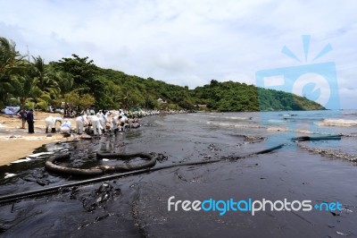 Thailand-environment-oil-pollution Stock Photo