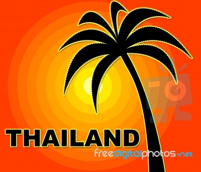 Thailand Holiday Indicates Go On Leave And Asia Stock Image