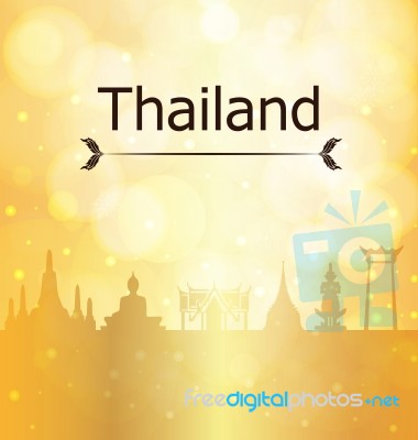 Thailand Travel Landmarks Gold  And Illustration Stock Image