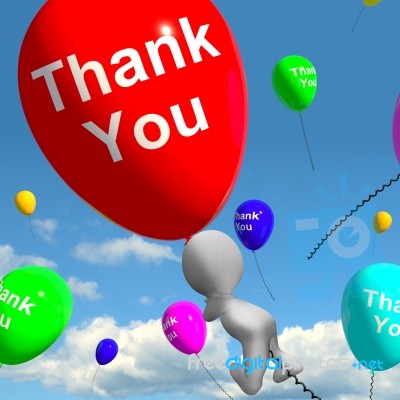 Thank You Balloons Showing Thanks And Gratefulness Stock Image