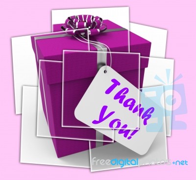 Thank You Gift Displays Grateful And Appreciative Stock Image