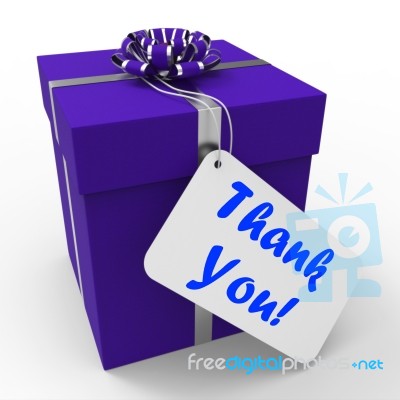 Thank You Gift Means Grateful And Appreciative Stock Image