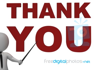 Thank You Notice Showing Thanks Stock Image