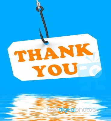 Thank You On Hook Displays Gratefulness And Gratitude Stock Image