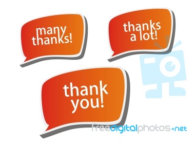 Thank You Text In Speech Bubble Stock Image