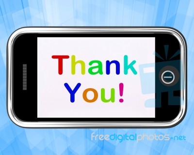 Thank You Words On Mobile Phone Stock Photo