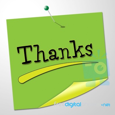 Thanks Message Represents Thankful Appreciate And Communicate Stock Image