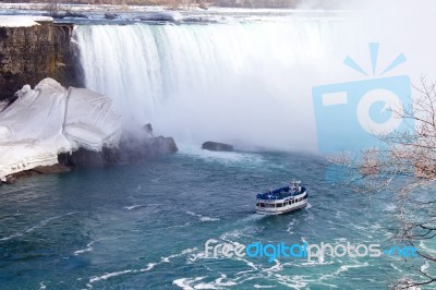 The Background With The Fantastic Niagara Falls Stock Photo