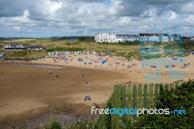 The Beach At Bude In Cornwall Stock Photo