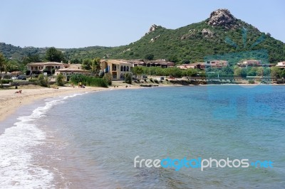 The Beach At Cannigione In Sardinia Stock Photo