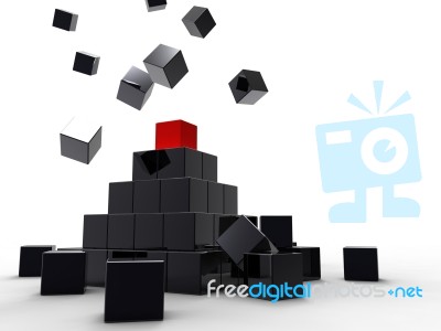The Black And Red Cubes Stock Image