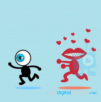 The Blue Eye Runaway The Red Mouth Stock Image The Blue Eye Runaway The Red Mouth Stock Image