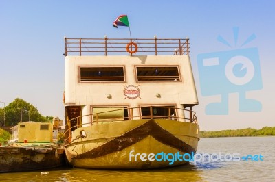 The Boat On The River Nile Stock Photo