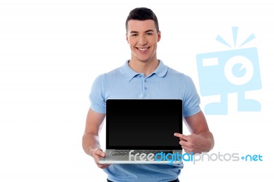 The Brand New Laptop Is Out For Sale Stock Photo
