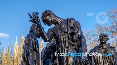 The Burghers Of Calais Statue In Victoria Tower Gardens Stock Photo