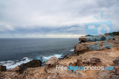 The Cliff At Nelson Lighthouse Stock Photo