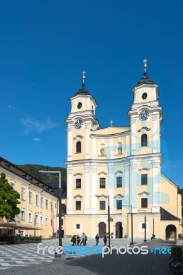 The Collegiate Church Of St Michael In Mondsee Stock Photo