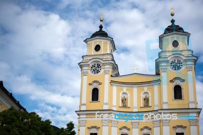 The Collegiate Church Of St Michael In Mondsee Stock Photo The Collegiate Church Of St Michael In Mondsee Stock Photo