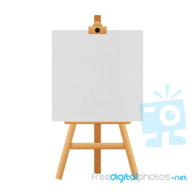 The Easel Stand Isolated For Paintings In Exhibition Stock Image
