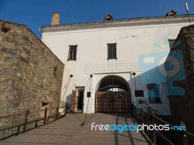 The Eleventh Century Castle On The Volcanic Mountain, Architecture And Elements  Stock Photo