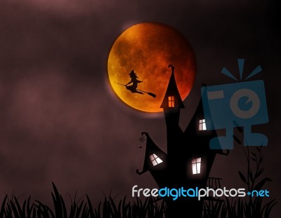 The Flight Of The Witch Stock Image