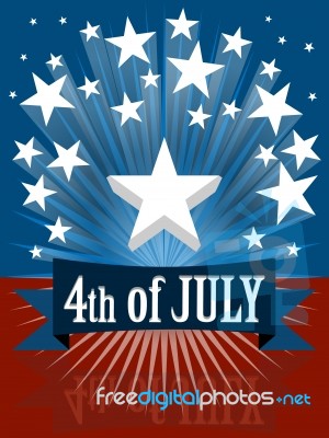 The Fourth Of July Banner Stock Image