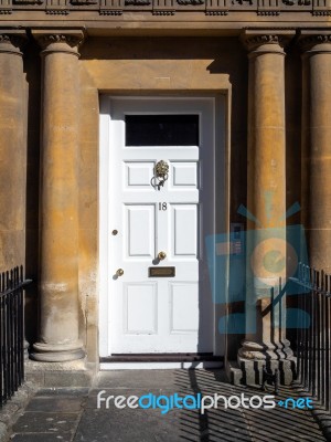 The Front Door Of A House In The Circus In Bath Stock Photo