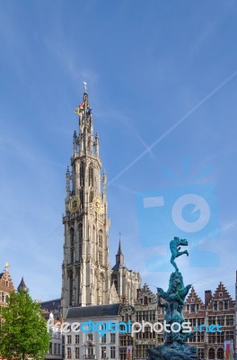 The Grand Place In Antwerp, Belgium Stock Photo
