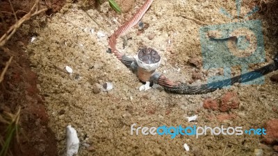 The Grounding By Thermowelding Method Stock Photo