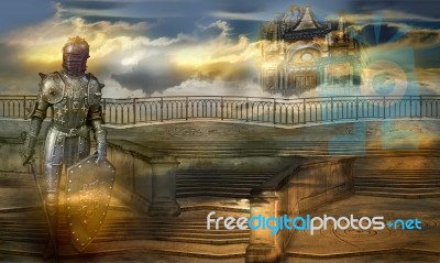 The Guardian Of The Celestial Palace Stock Image