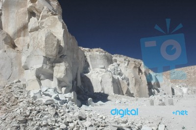 The Gypsum Quarry Of Toconao Stock Photo
