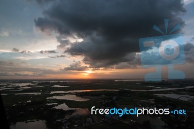 The Helicopter Shot From Dhaka, Bangladesh Stock Photo