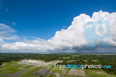 The Helicopter Shot From Dhaka, Bangladesh Stock Photo