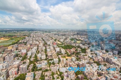 The Helicopter Shot From Dhaka, Bangladesh Stock Photo