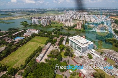 The Helicopter Shot From Dhaka, Bangladesh Stock Photo