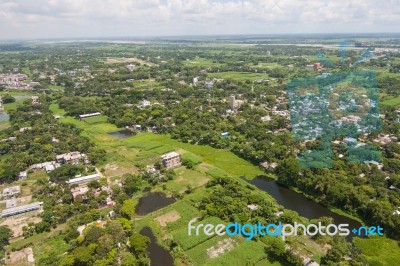 The Helicopter Shot From Dhaka, Bangladesh Stock Photo