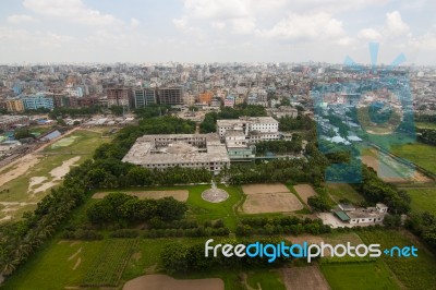 The Helicopter Shot From Dhaka, Bangladesh Stock Photo