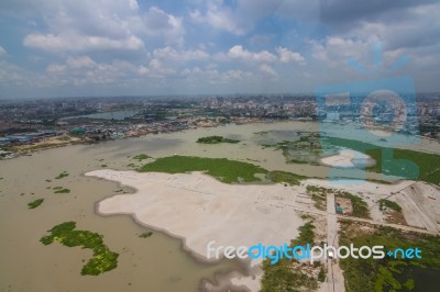 The Helicopter Shot From Dhaka, Bangladesh Stock Photo