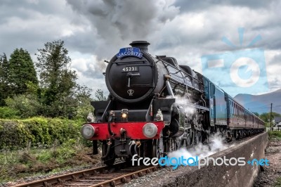 The Jacobite Steaming Through Corpach Stock Photo