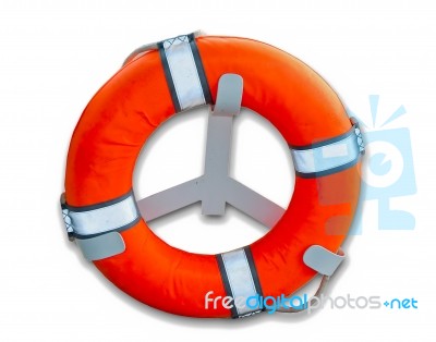 The Life Buoy Preserver Isolated On White Background Stock Photo