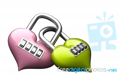 The Lock Code Puzzle Heart Stock Image