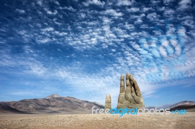 The Mano De Desierto Is A Large-scale Sculpture Of A Hand Locate… Stock Photo