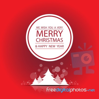 The Merry Christmas And Happy New Year And  Red Background Stock Image