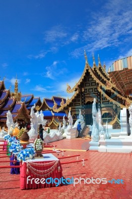 The Most Beautiful Temple In Sukhothai Wat Pipat Mongkol Temple Stock Photo