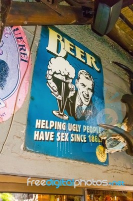 The Old Poster For Beer Marketing Stock Photo The Old Poster For Beer Marketing Stock Photo